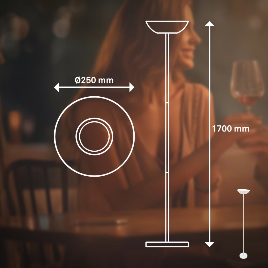 Briloner 1500016 - Lampă de podea LED reglabilă ESTATE LED/8W/5V 4000 mAh albă