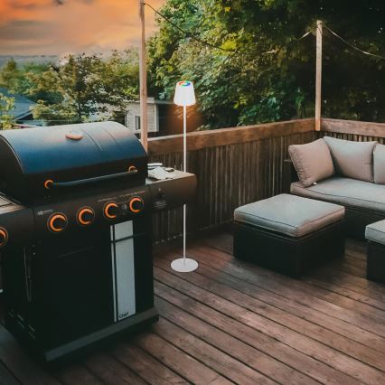 Briloner 1507016 - Lampă de podea LED reglabilă KIKI, 4,3W/5V, IP44, 2600 mAh, albă