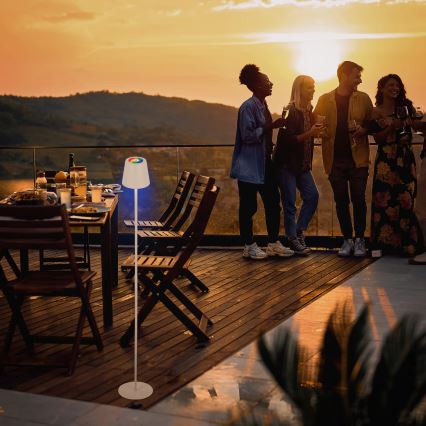 Briloner 1507016 - Lampă de podea LED reglabilă KIKI, 4,3W/5V, IP44, 2600 mAh, albă