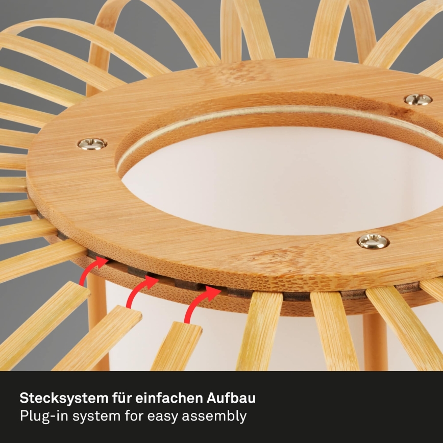 Briloner 1759011 - Lampă de podea 1xE27/10W/230V bambus/negru