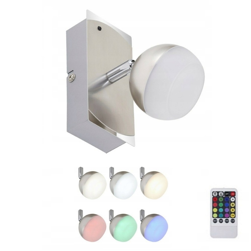 Briloner 2040-012 - Spot LED RGB reglabil 1xLED/3,3W/230V cu telecomandă
