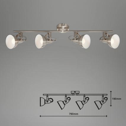 Briloner 2049-042 - Corp de iluminat cu spoturi 4xE14/40W/230V, argintiu