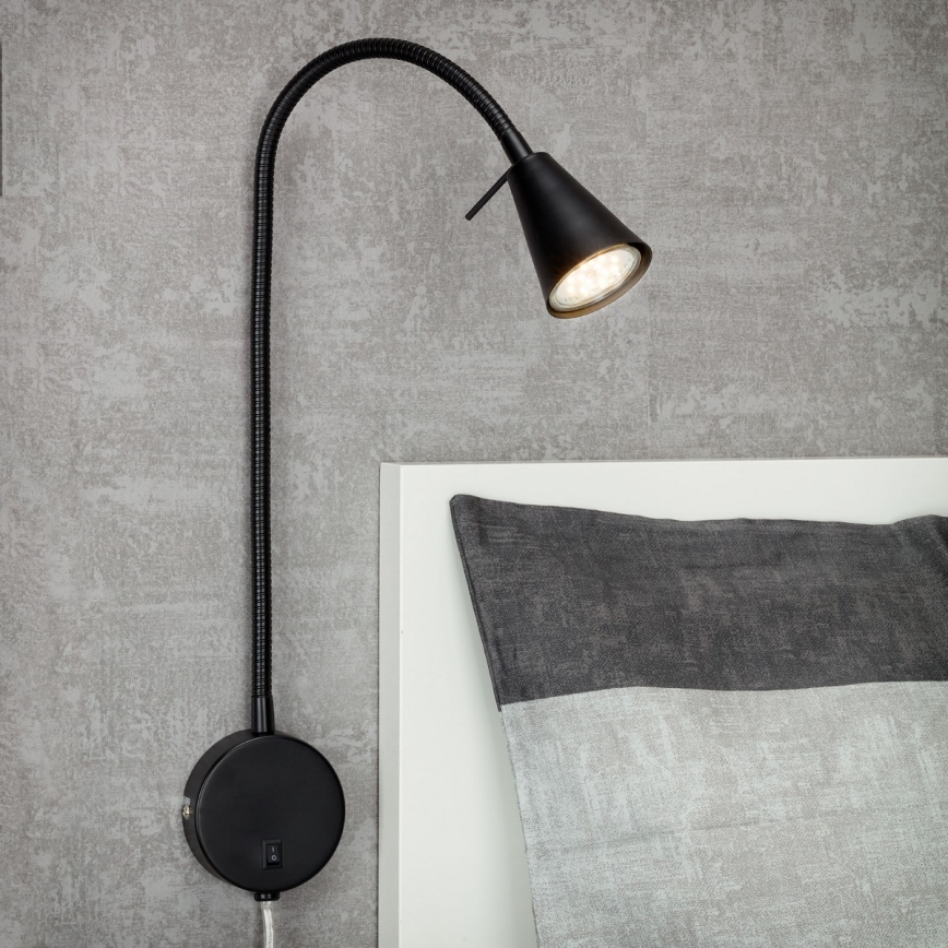 Briloner 2082-015 - Aplică de perete LED COMFORT LIGHT, cu braț flexibil, 1xGU10/5W/230V, neagră