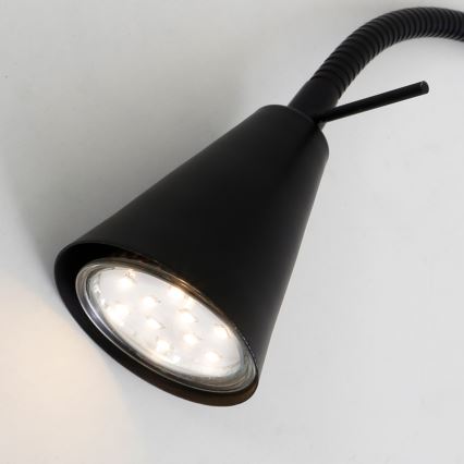 Briloner 2082-015 - Aplică de perete LED COMFORT LIGHT, cu braț flexibil, 1xGU10/5W/230V, neagră