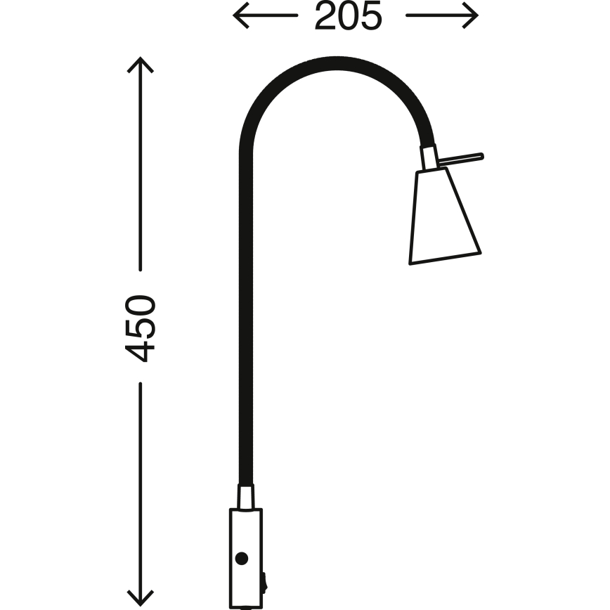 Briloner 2082-015 - Aplică de perete LED COMFORT LIGHT, cu braț flexibil, 1xGU10/5W/230V, neagră