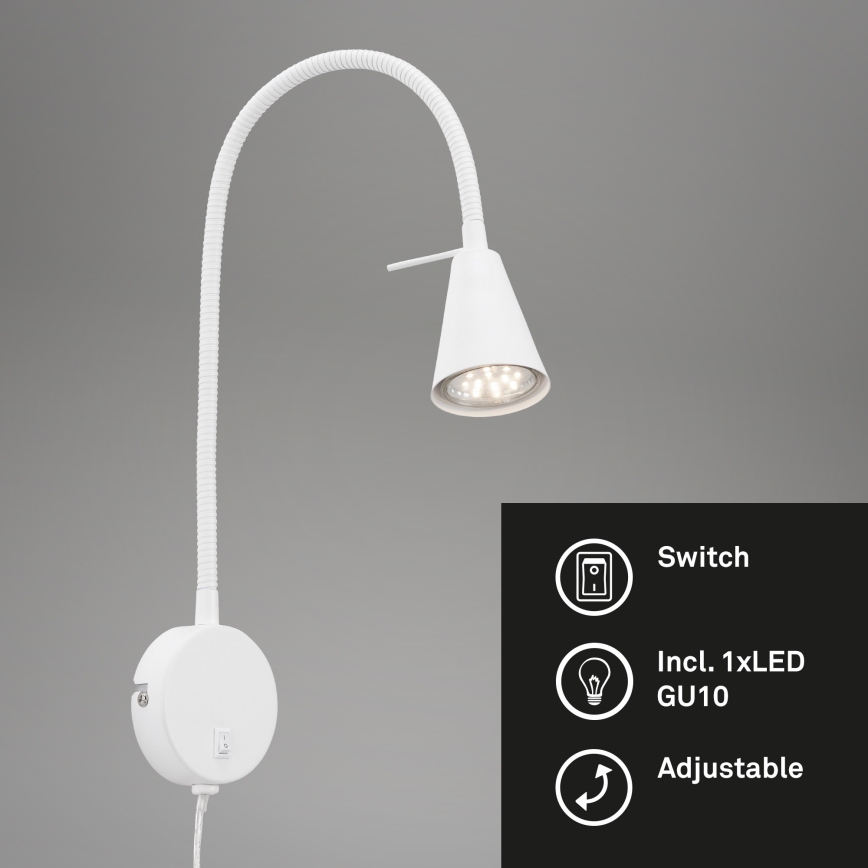 Briloner 2082-016 - Aplică de perete LED flexibilă COMFORT LIGHT 1xGU10/5W/230V, albă