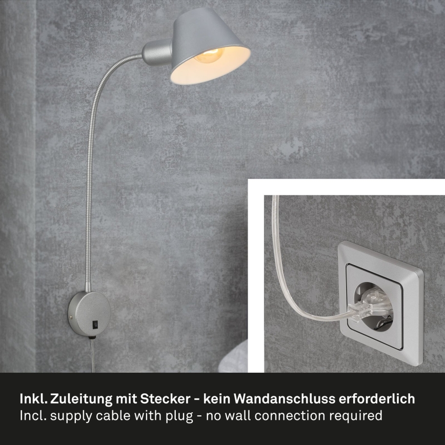 Briloner 2089-014 - Aplică de perete 1xE27/10W/230V crom mat