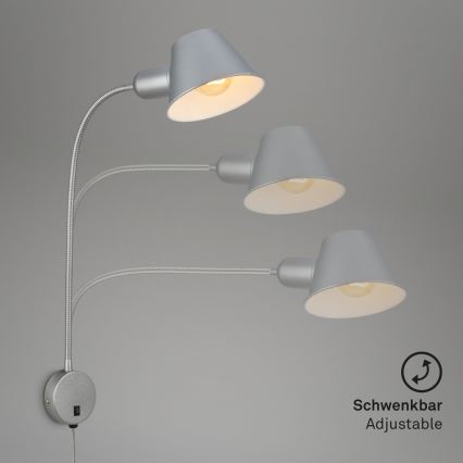 Briloner 2089-014 - Lampă de perete flexibilă BRELLO 1xE27/10W/230V, crom mat
