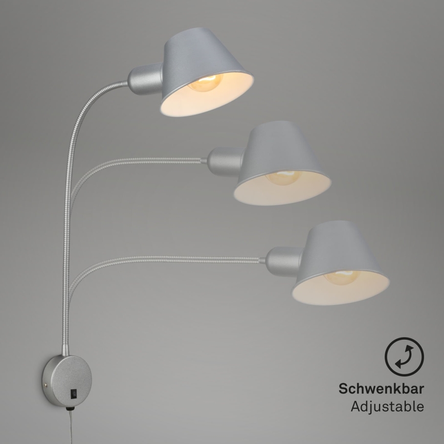Briloner 2089-014 - Lampă de perete flexibilă BRELLO 1xE27/10W/230V, crom mat