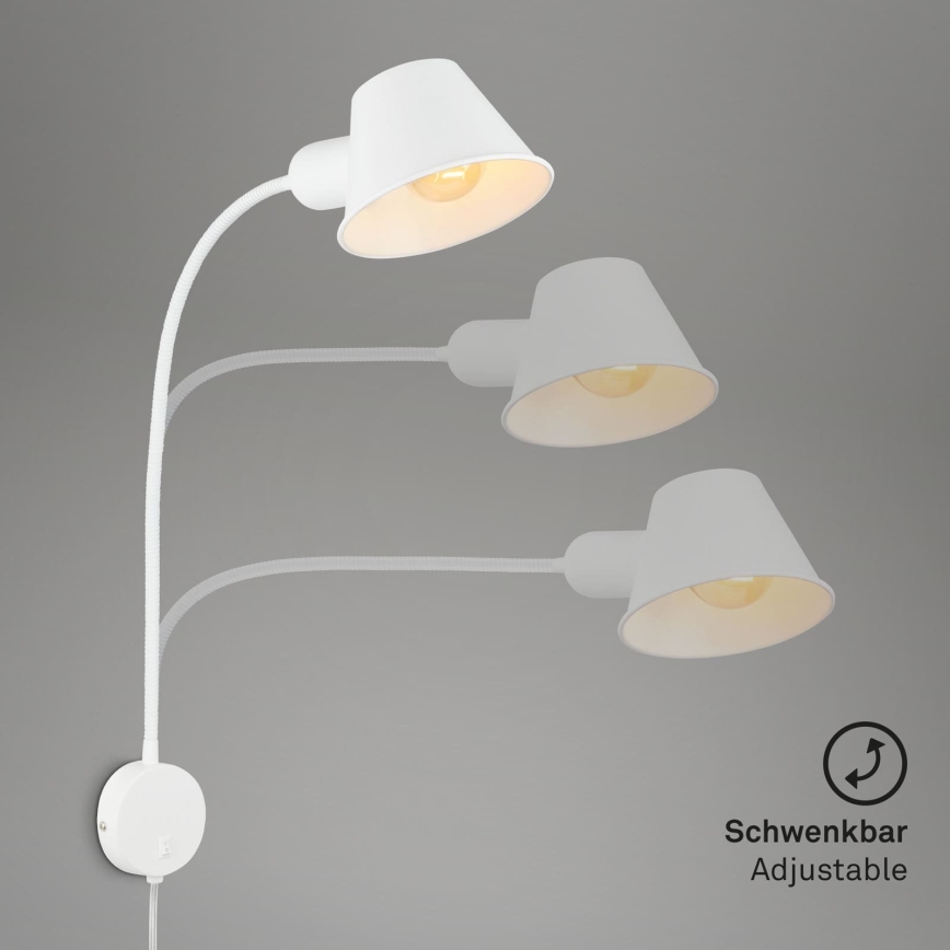 Briloner 2089-016 - Aplică de perete flexibilă BRELLO 1xE27/10W/230V, albă