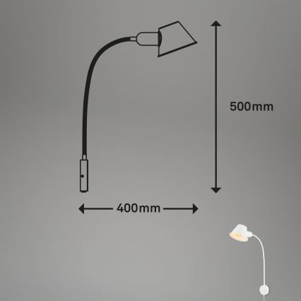 Briloner 2089-016 - Aplică de perete flexibilă BRELLO 1xE27/10W/230V, albă