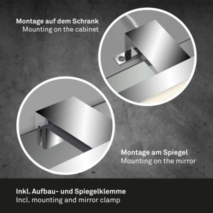Briloner 2104-118 - Iluminare LED pentru oglindă de baie LED/8W/230V 60 cm crom mat