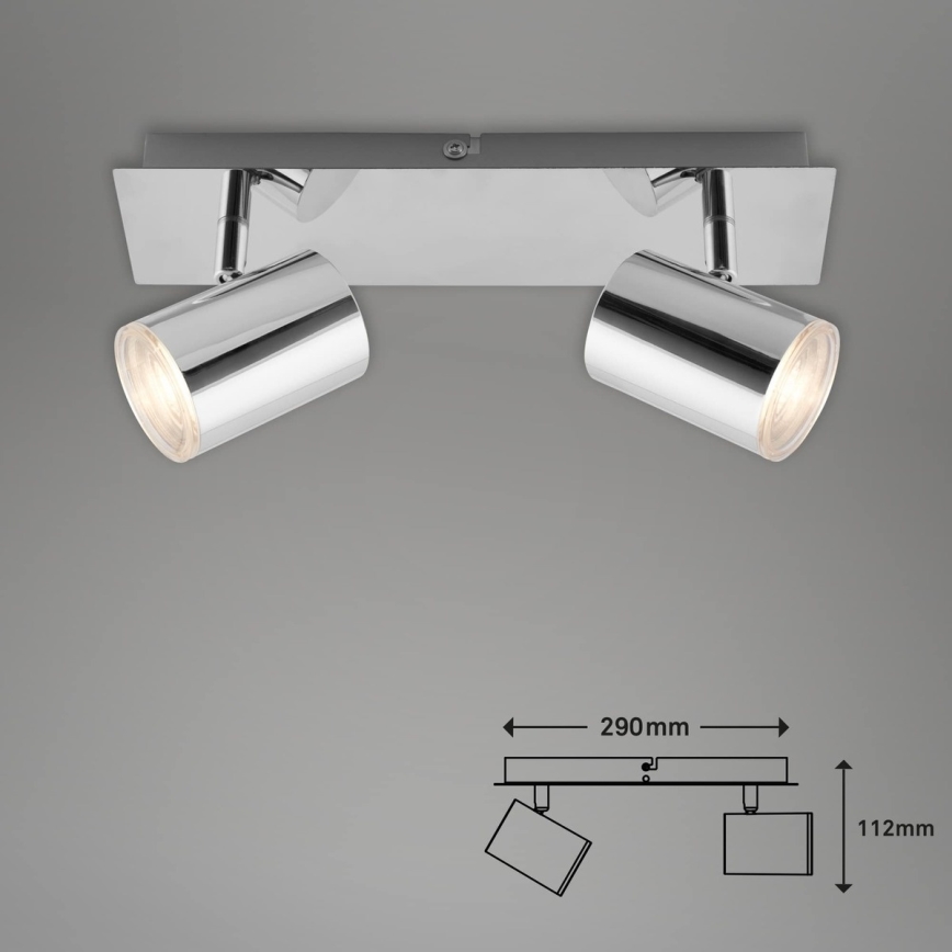 Briloner 2731-028 - Aplica spot pentru baie BANYO 2xGU10/5W/230V IP44 crom lucios