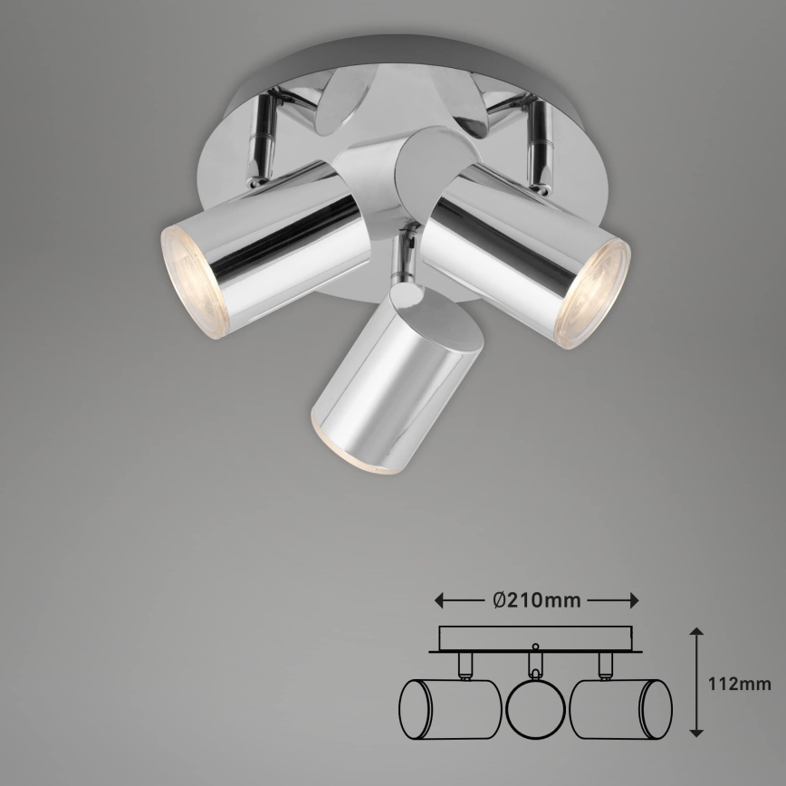 Briloner 2731-038 - Corp de iluminat tip spot CUP 3xGU10/5W/230V, crom lucios