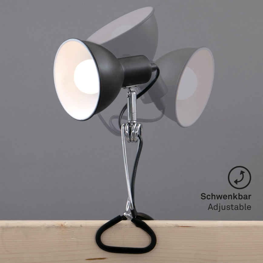 Briloner 2790-015 - Lampă cu clemă FIX 1xE14/8W/230V negru/crom lucios