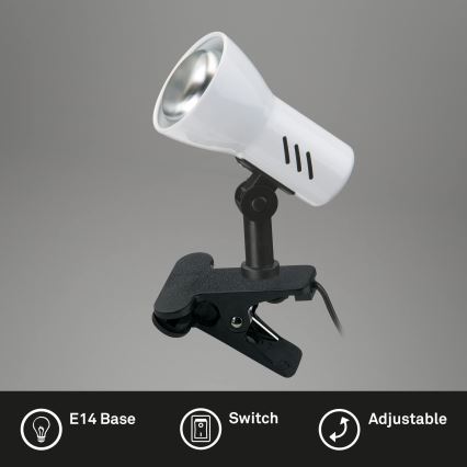 Briloner 2794/016P - Lampă cu clemă 1xE14/40W/230V negru/alb
