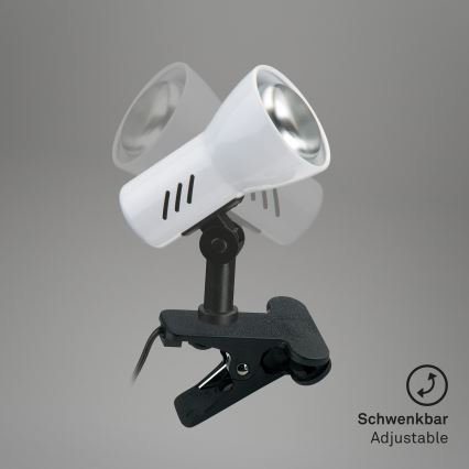 Briloner 2794/016P - Lampă cu clemă 1xE14/40W/230V negru/alb