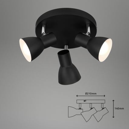 Briloner 2860-035 - Lampă spot CUP 3xE14/25W/230V negru