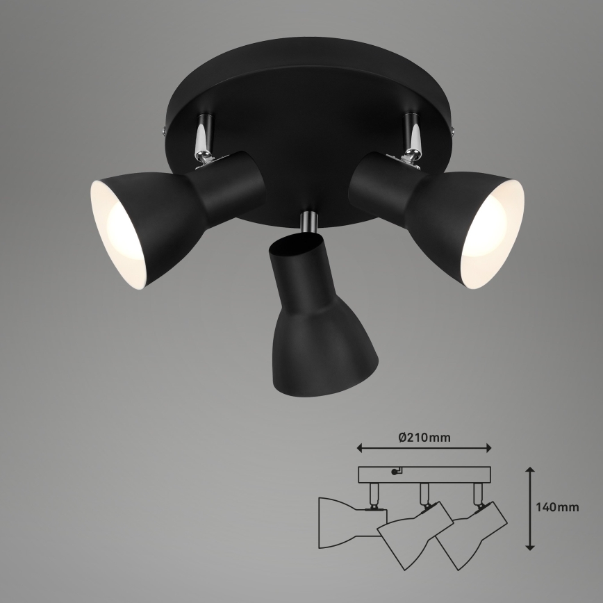 Briloner 2860-035 - Lampă spot CUP 3xE14/25W/230V negru