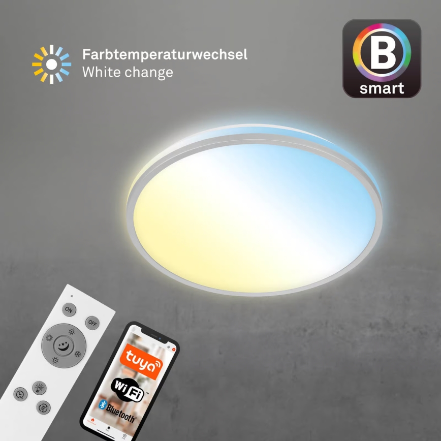 Briloner 3064-014 - Plafonieră LED dimerizabilă IVY LED/24W/230V Wi‑Fi Tuya Ø 33,3 cm + telecomandă