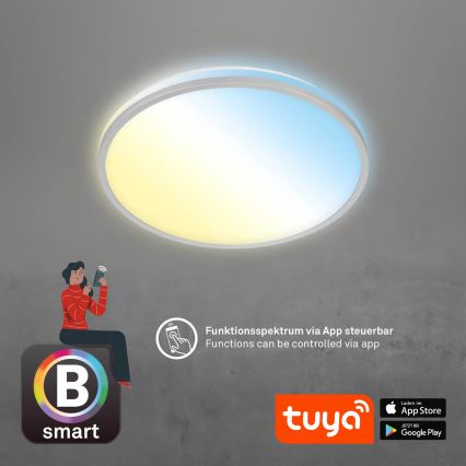 Briloner 3064-014 - Plafonieră LED dimerizabilă IVY LED/24W/230V Wi‑Fi Tuya Ø 33,3 cm + telecomandă