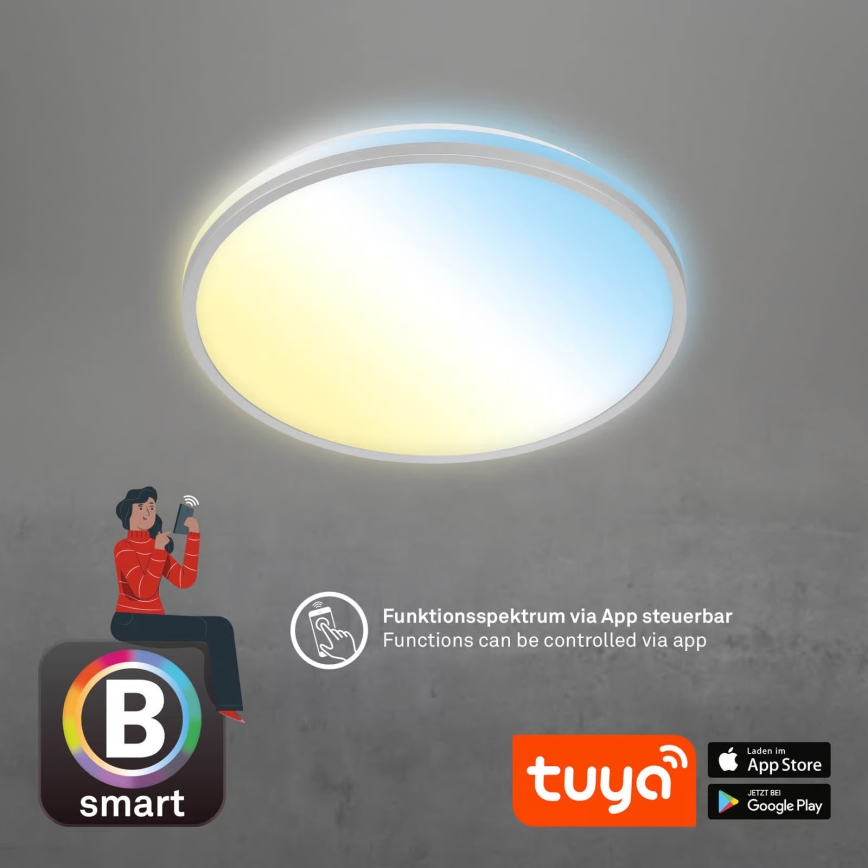 Briloner 3064-014 - Plafonieră LED dimerizabilă IVY LED/24W/230V Wi‑Fi Tuya Ø 33,3 cm + telecomandă