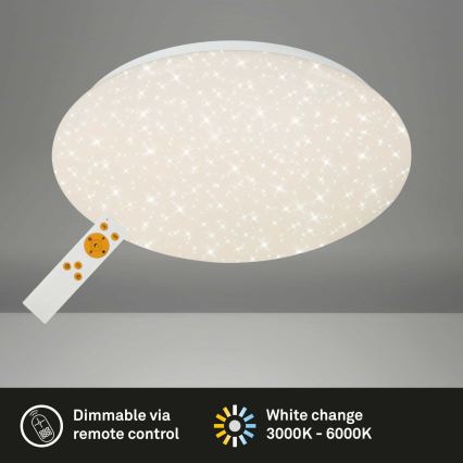 Briloner 3373-016 - Plafonier LED reglabil STARRY LED/15W/230V 3000-6500K Ø 28 cm alb + telecomandă