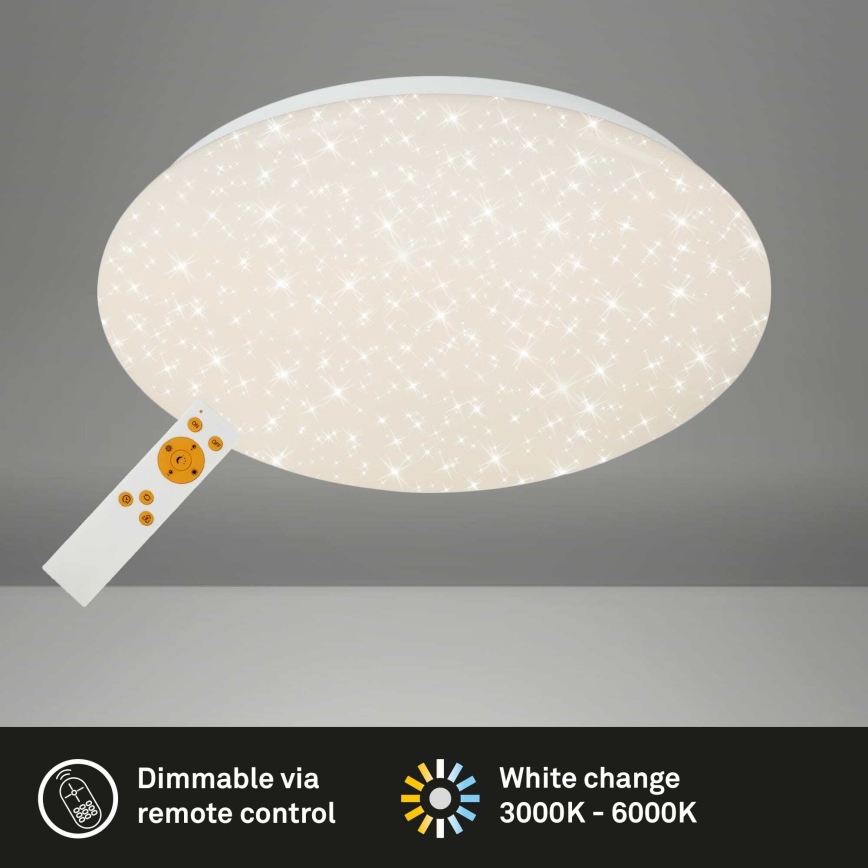 Briloner 3373-016 - Plafonier LED reglabil STARRY LED/15W/230V 3000-6500K Ø 28 cm alb + telecomandă
