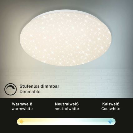 Briloner 3373-016 - Plafonier LED reglabil STARRY LED/15W/230V 3000-6500K Ø 28 cm alb + telecomandă