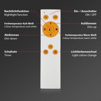 Briloner 3373-016 - Plafonier LED reglabil STARRY LED/15W/230V 3000-6500K Ø 28 cm alb + telecomandă
