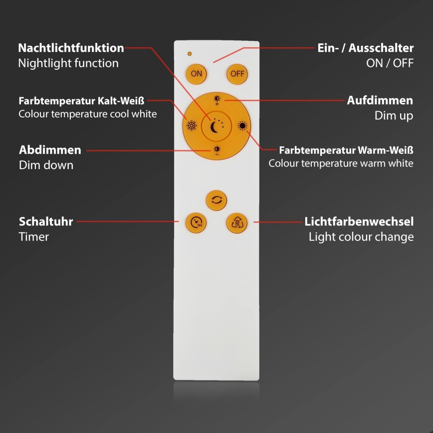 Briloner 3373-016 - Plafonier LED reglabil STARRY LED/15W/230V 3000-6500K Ø 28 cm alb + telecomandă
