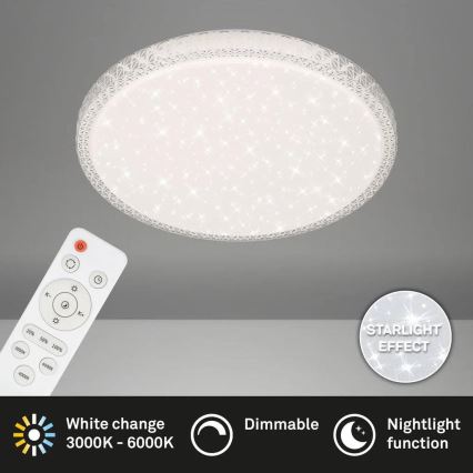 Briloner 3412-016 - Plafonieră LED dimabilă STAR SKY LED/24W/230V 3000/4000/6000K Ø 39 cm + telecomandă