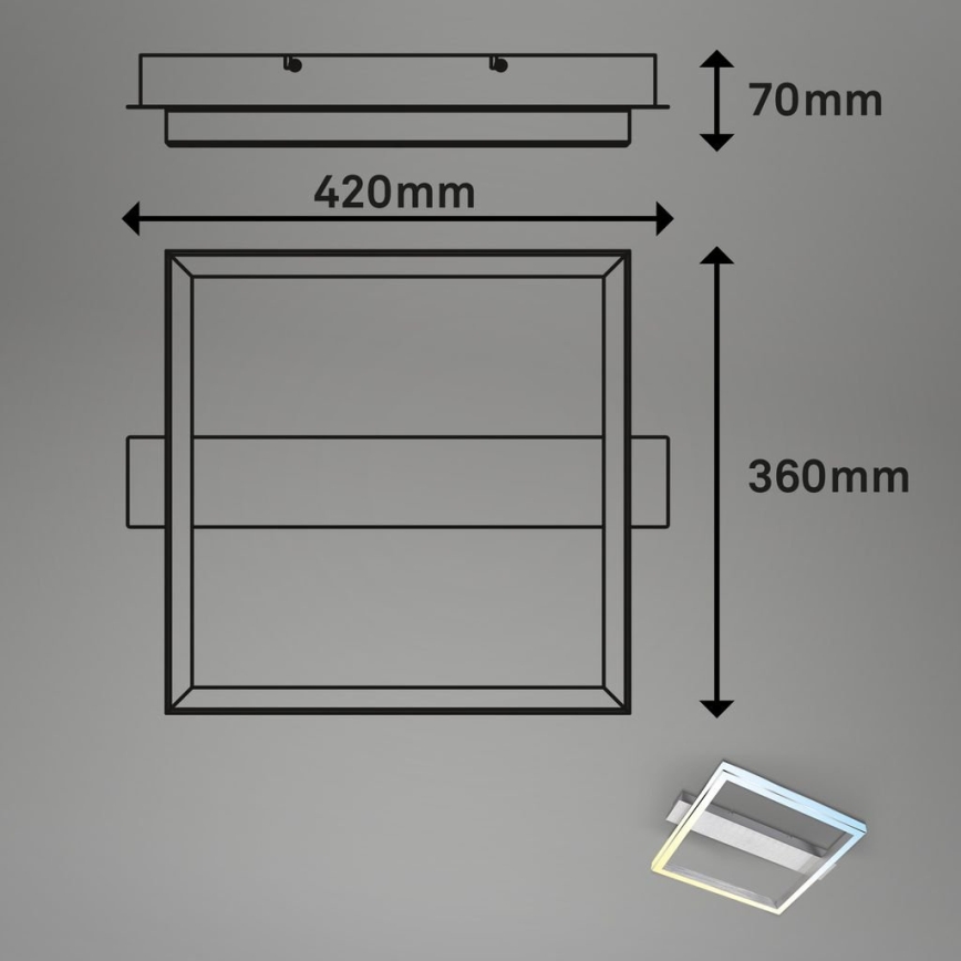 Briloner 3760-019 - Lampă de tavan LED reglabilă FRAME LED/23W/230V 2700-6500K 42x36 cm + telecomandă