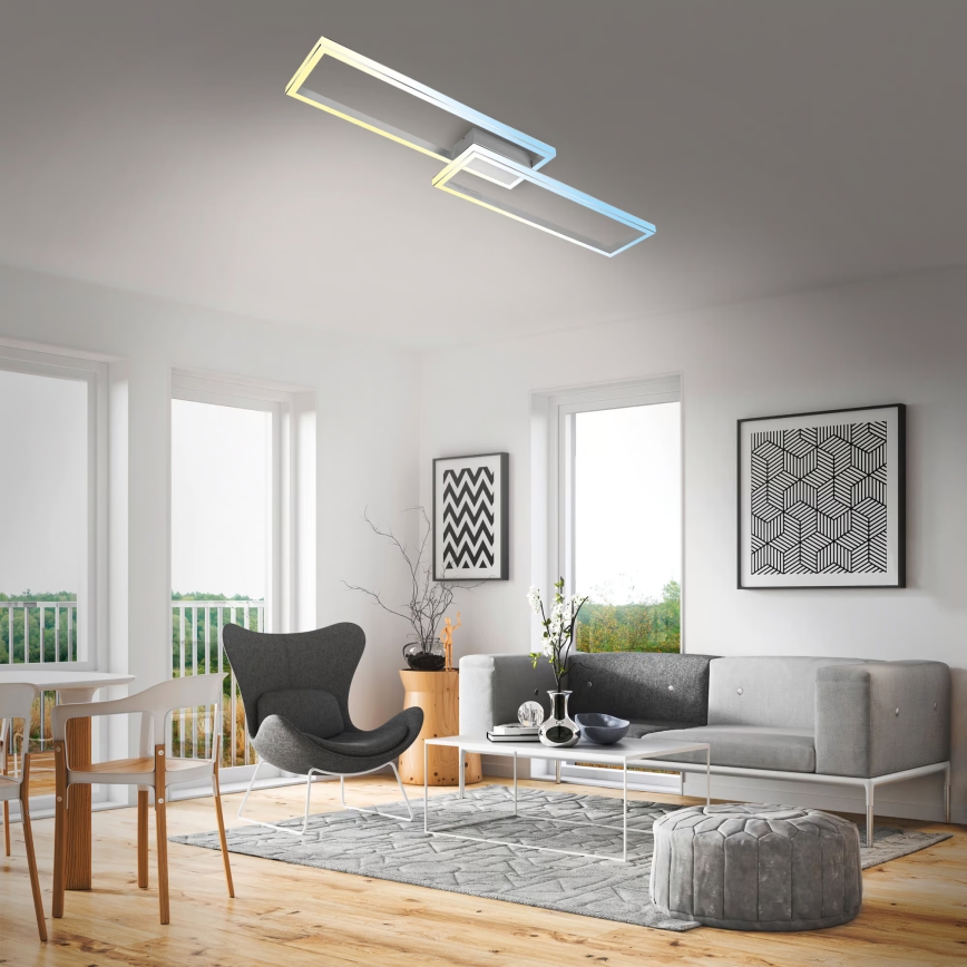 Briloner 3761019 - Plafonieră LED reglabilă, 45W/230V, 2700-6500K, crom mat, cu telecomandă