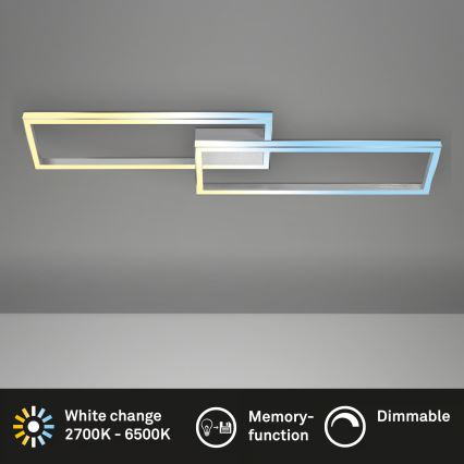 Briloner 3761019 - Plafonieră LED reglabilă, 45W/230V, 2700-6500K, crom mat, cu telecomandă