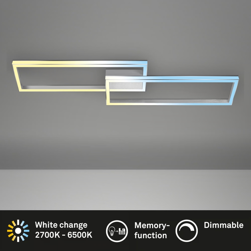 Briloner 3761019 - Plafonieră LED reglabilă, 45W/230V, 2700-6500K, crom mat, cu telecomandă