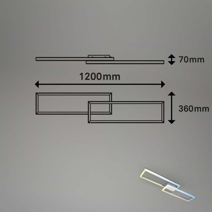 Briloner 3761019 - Plafonieră LED reglabilă, 45W/230V, 2700-6500K, crom mat, cu telecomandă