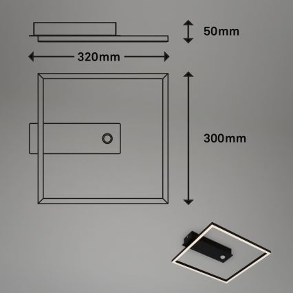 Briloner 3770-015 - Plafonieră LED FRAME cu senzor de mișcare și senzor crepuscular LED/14W/230V 3000K 30x32 cm negru