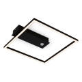 Briloner 3770-015 - Plafonieră LED FRAME cu senzor de mișcare și senzor crepuscular LED/14W/230V 3000K 30x32 cm negru