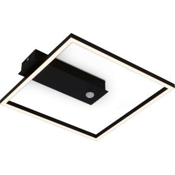 Briloner 3770-015 - Plafonieră LED FRAME cu senzor de mișcare și senzor crepuscular LED/14W/230V 3000K 30x32 cm negru
