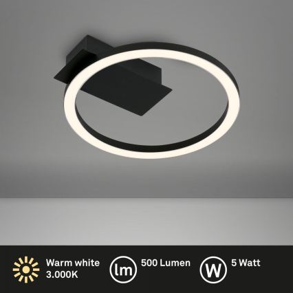 Briloner 3778-015 - Plafonieră LED FRAME LED/5W/230V Ø 20 cm neagră