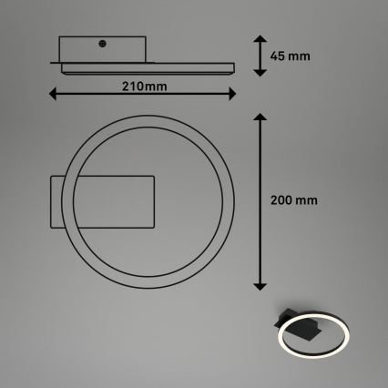 Briloner 3778-015 - Plafonieră LED FRAME LED/5W/230V Ø 20 cm neagră