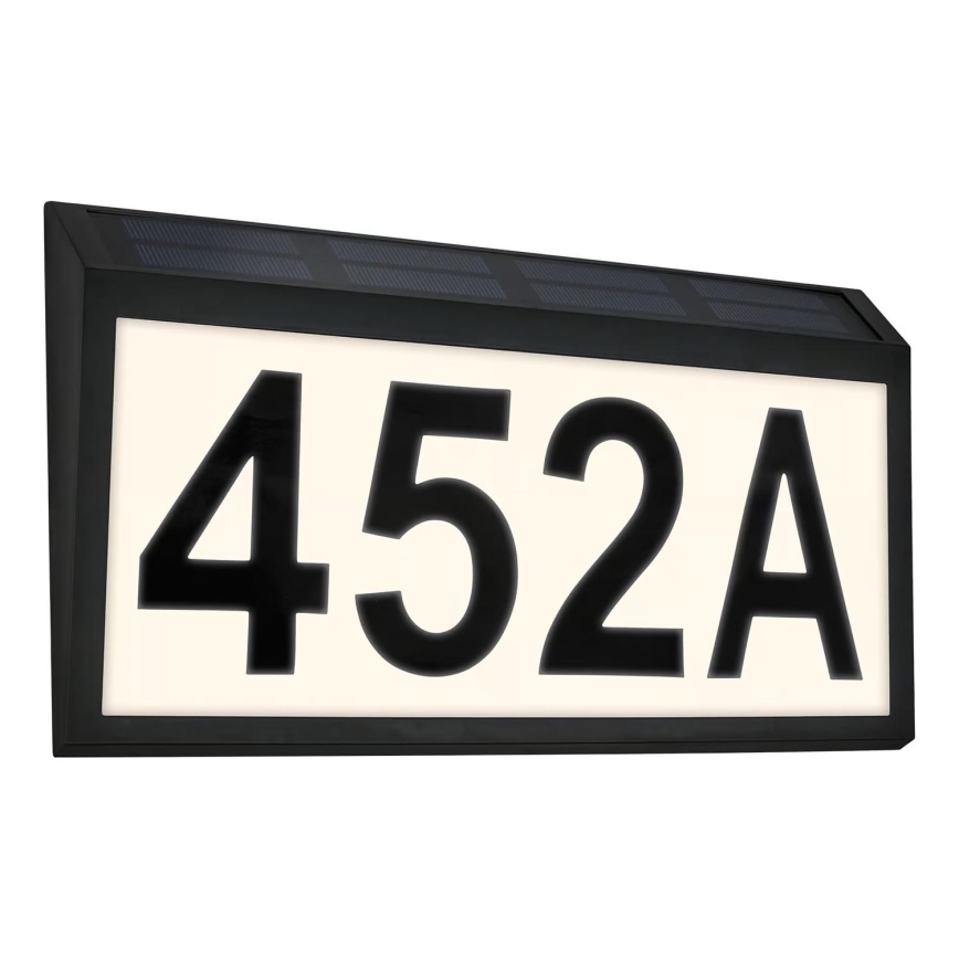 Briloner 3797015 - Număr de casă solar cu LED, 0,5 W / 1,2 V, 1200 mAh, IP44