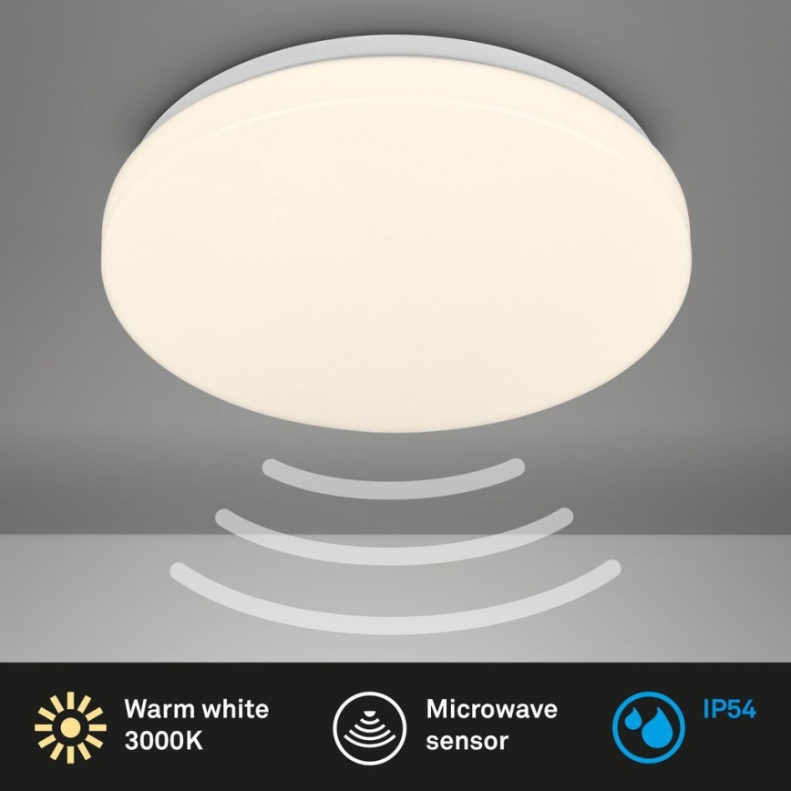 Briloner 3827-016 - Plafonieră LED pentru baie cu senzor WALK LED/13W/230V IP54 Ø 27 cm albă