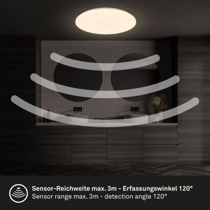 Briloner 3828-016 - corp de tavan LED pentru baie cu senzor de mișcare WALK LED/24W/230V IP54 Ø 35 cm alb