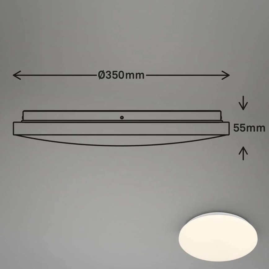 Briloner 3828-016 - corp de tavan LED pentru baie cu senzor de mișcare WALK LED/24W/230V IP54 Ø 35 cm alb