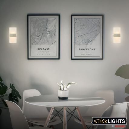 Briloner 3888012 - Aplică de perete LED reîncărcabilă AURA cu senzor de mișcare și de crepuscul LED/2,5W/5V 1800 mAh crom mat