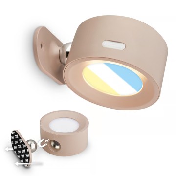 Briloner 3896011 - Aplica de perete LED reîncărcabilă TARI, cu reglare a intensității, 1,6W/5V, 1500 mAh, bej