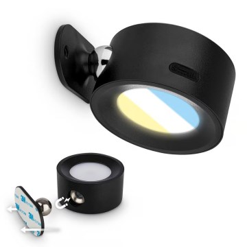 Briloner 3896015 - Aplica de perete LED reîncărcabilă, dimabilă TARI LED/1,6W/5V 1500 mAh, negru