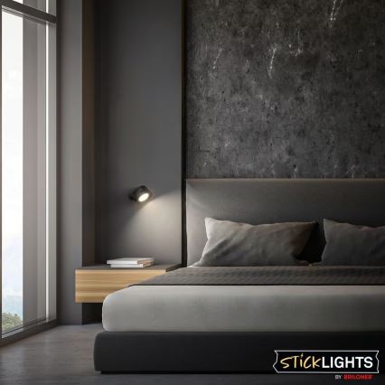 Briloner 3896015 - Aplica de perete LED reîncărcabilă, dimabilă TARI LED/1,6W/5V 1500 mAh, negru